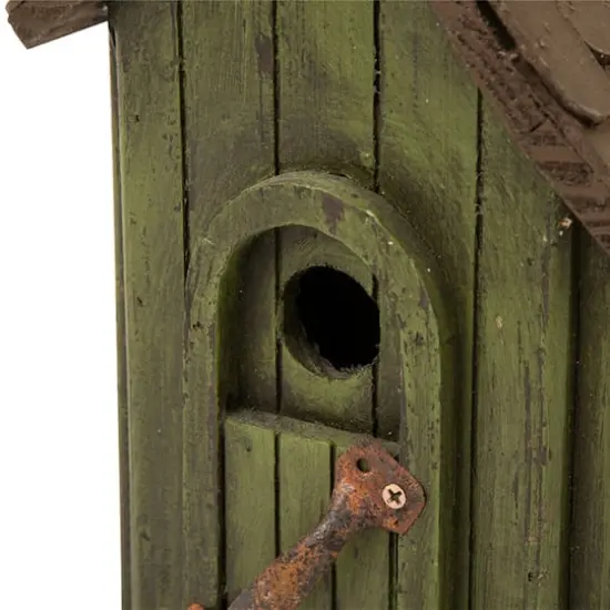 Glitzhome&reg; 11.61" Distressed Wooden Birdhouse {4}
