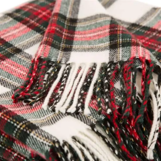 Glitzhome&reg; Red Plaid Woven Throw {4}