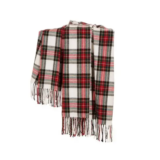 Glitzhome&reg; Red Plaid Woven Throw {6}