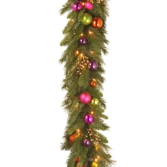 6'X16" Pre-lit Kaleidoscope Artificial Christmas Garland with 50 Warm White LED Battery Operated Lights {1}
