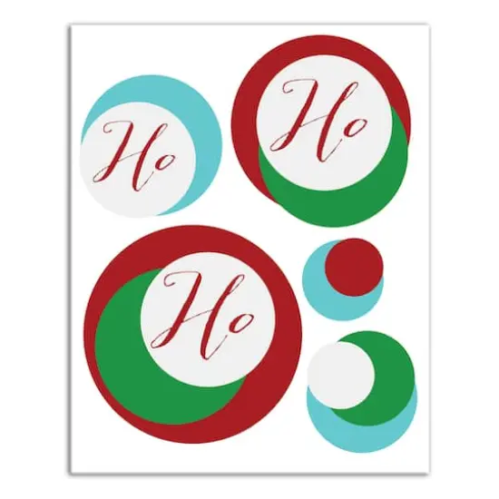 Midcentury Modern Ho Ho Ho Canvas Wall Art {1}