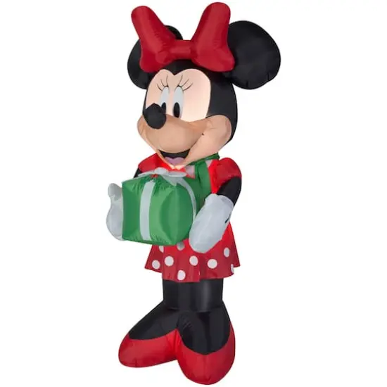 6ft. Airblown® Inflatable Christmas Minnie w/ Scarf and Presents {1}