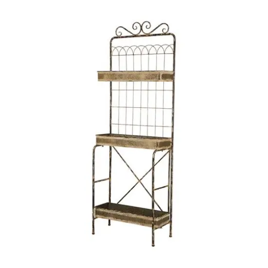 Glitzhome&reg; 68" Farmhouse Metal Planter Stand {1}