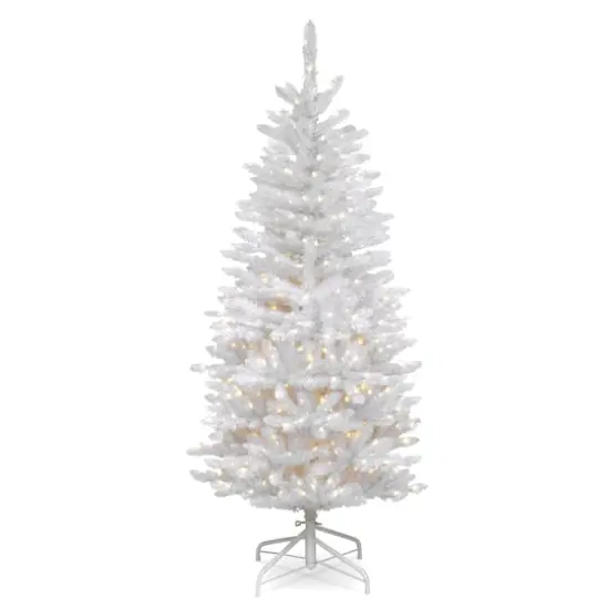 4.5ft. Pre-Lit Kingswood® White Fir Pencil Artificial Christmas Tree, Clear Lights {1}