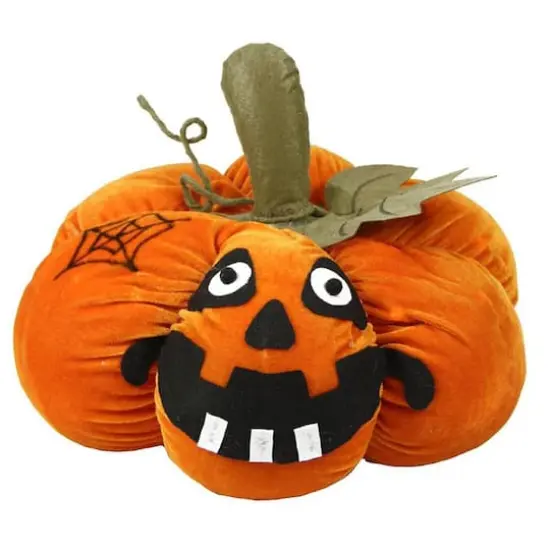 LED Lighted Plush Halloween Jack-o-Lantern Pumpkin {1}