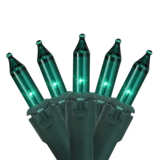 50ct. Teal Green Mini Incandescent Christmas Lights {1}
