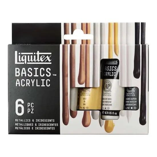 Liquitex&reg; BASICS&trade; Metallic & Iridescent 6 Color Acrylic Paint Set  {7}