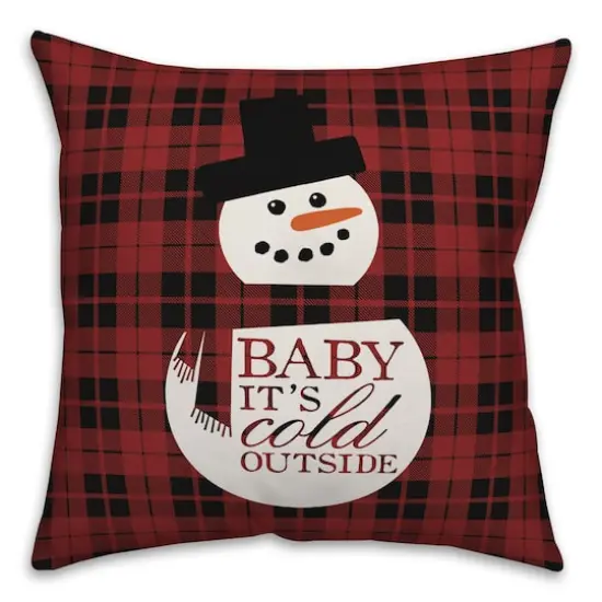 Baby It&rsquo;s Cold Outside Snowman Throw Pillow {1}