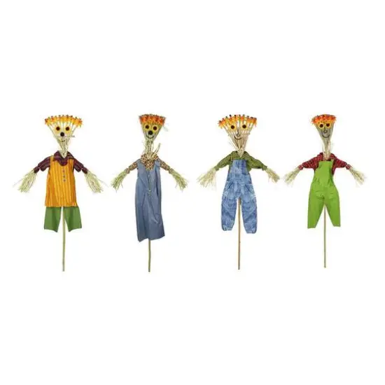 6ft. Broom Head Scarecrow Autumn Halloween Decorations, 12 Pack {1}