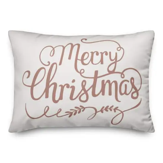 Pink Merry Christmas Throw Pillow {1}