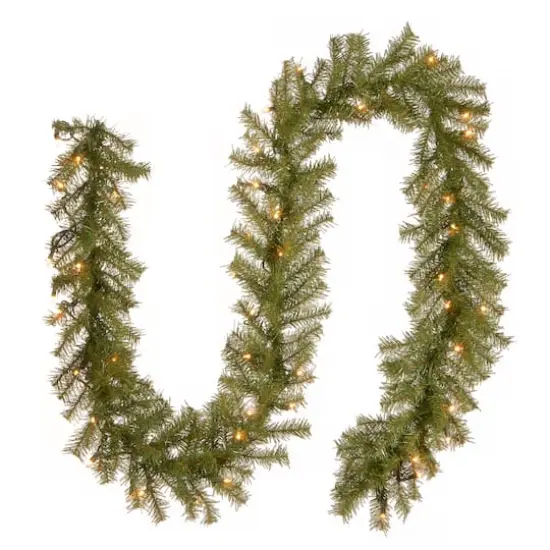 9ft. Pre-Lit Norwood Fir Garland, Clear Lights {1}