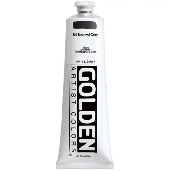 Golden&reg; Heavy Body Acrylic Paint, 5oz. 1444 N4 Neutral Gray {1}