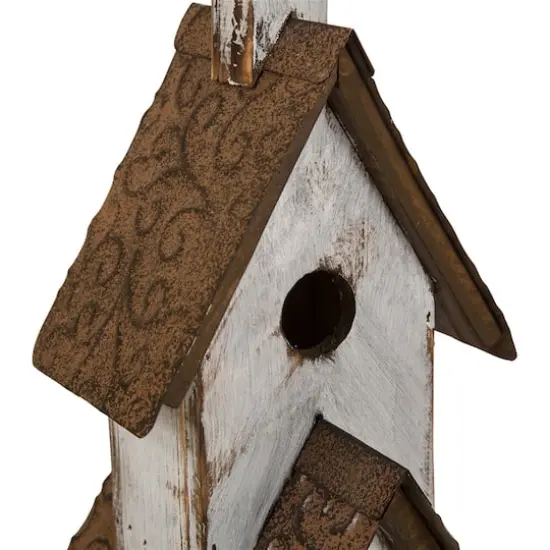 Glitzhome&reg; 23.62" Extra-Large Rustic Wooden Birdhouse {8}