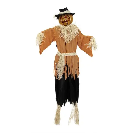 6ft. Animated Jack-O'-Lantern Scarecrow Halloween Decoration {1}