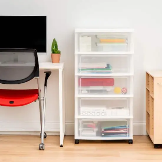 	Iris&reg; 5 Drawer Rolling Storage Cart White {4}