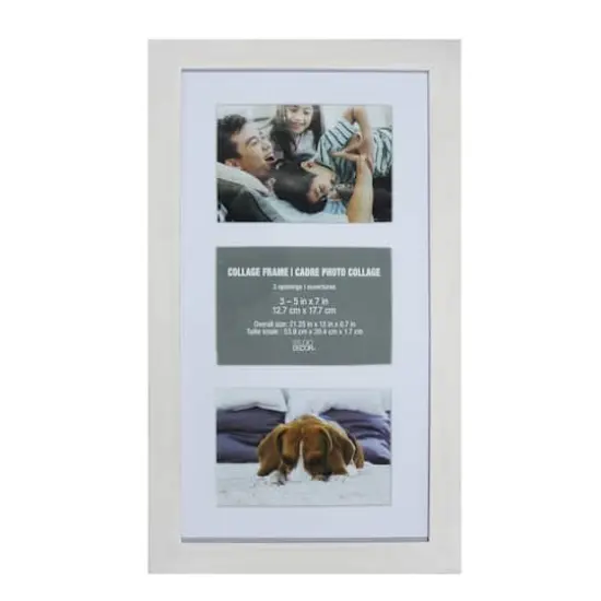 3 Opening 5" x 7" White Collage Frame with Mat by Studio D&eacute;cor&reg; {1}