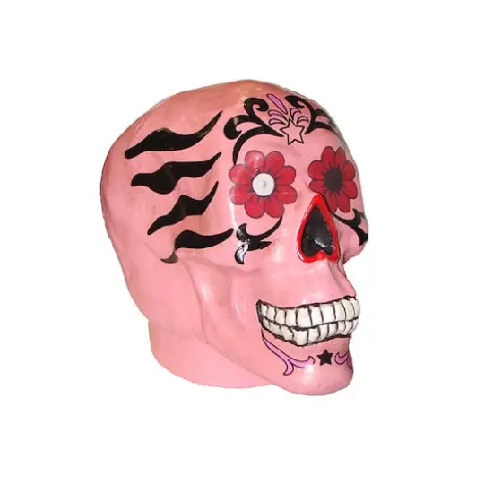 Spooky Life-Sized Day of the Dead Pink Halloween Skull {1}