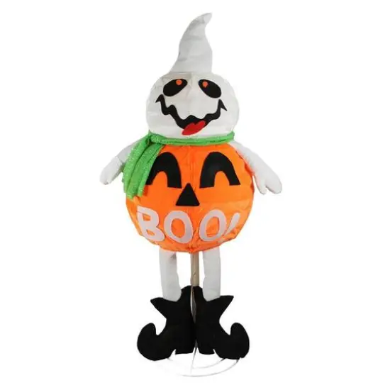 39" LED Lighted Standing Jack O' Lantern Ghost Halloween Décor {1}