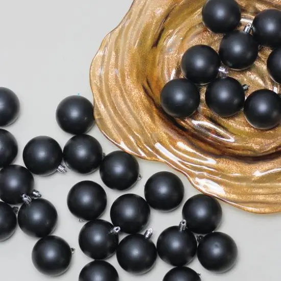 60ct Matte Jet Black Shatterproof Ball Ornaments {3}