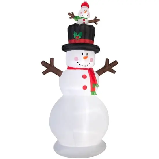 9.5ft. Airblown&reg; Inflatable Christmas Animated Snowman & Pop-up Baby Snowman {1}