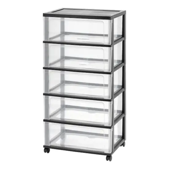 Iris&reg; 5 Drawer Rolling Storage Cart Black {1}