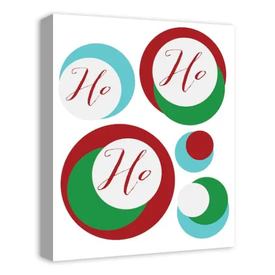 Midcentury Modern Ho Ho Ho Canvas Wall Art {4}