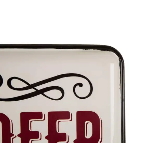 Glitzhome® Reindeer Sleigh Rides Farmhouse Metal Enamel Sign {6}