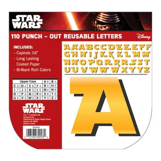 Star Wars&trade; 4" Yellow Punch Out Reusable Letters {1}