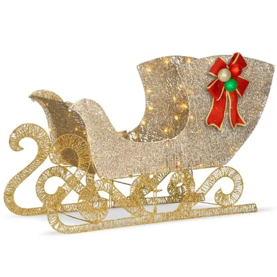3ft. Crystal Splendor Sleigh with 70 White LED Lights {1}