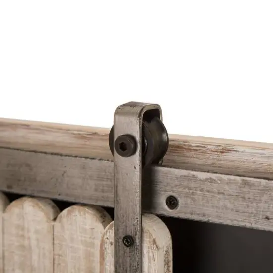 Glitzhome&reg; 19.75" Farmhouse Wooden Chalkboard Barn Door {6}