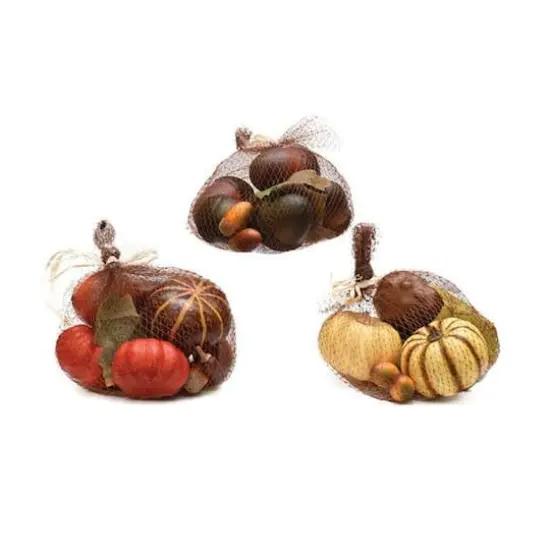 11-PC Autumn Harvest Artificial PumpkinGourdAcorn and Leaf Decoration Set {1}