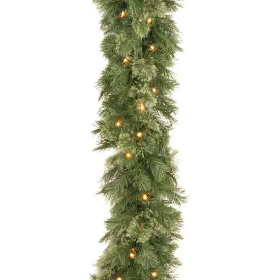 9' x 10" Pre-lit Wispy Willow Artificial Christmas Garland with 50 Clear Lights {1}