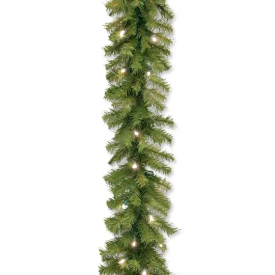9' x 10" Pre-lit Norwood Fir Artificial Christmas Garland with 50 Concave Soft White LED Lights {1}