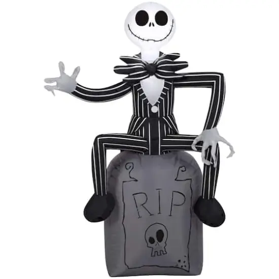3.5ft. Airblown&reg; Inflatable Halloween &copy;Disney Jack Skellington on Tombstone {1}