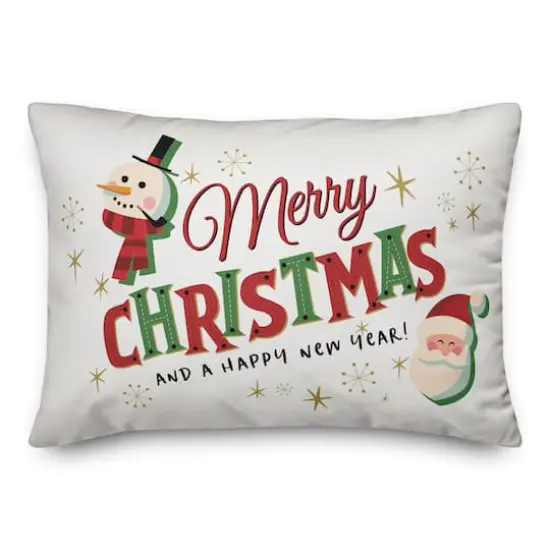 Designs Direct Merry Christmas and a Happy New Year! 14x20 Throw Pillow {1}