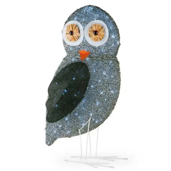37" Fuzzy Owl, White LED Lights {1}