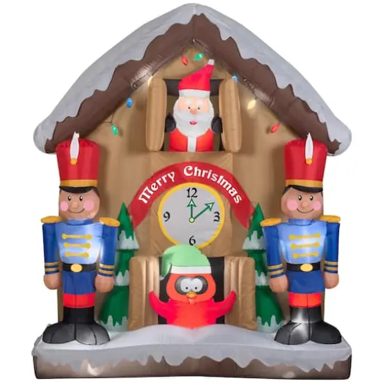 6.5ft. Airblown&reg; Inflatable Christmas Animated Santa Clock {1}
