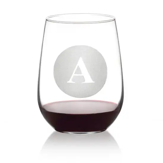 Hortense B. Hewitt Co. Circle Monogram Stemless Wine Glass X {2}