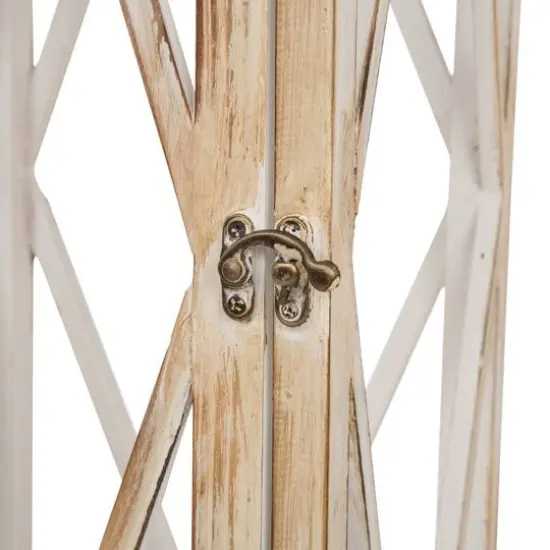 Glitzhome&reg; White Farmhouse Wood & Metal Lantern Set {6}