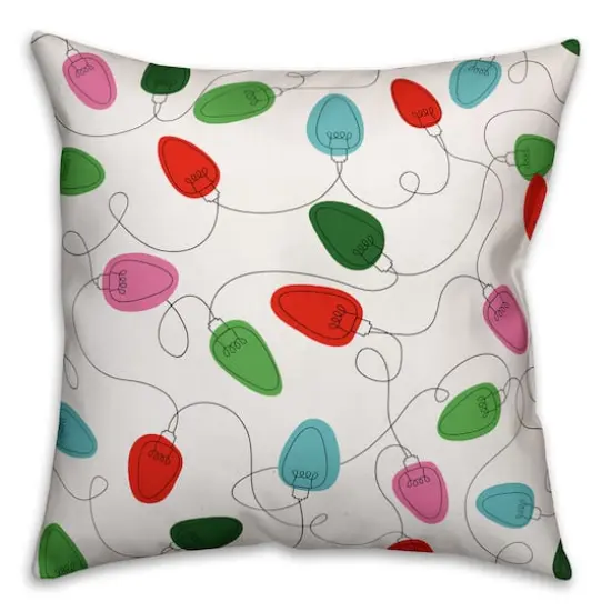 Festive Holiday Lights Throw Pillow {1}