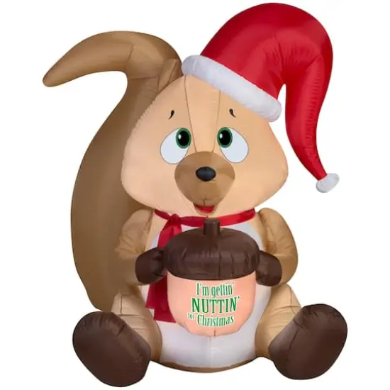 5ft. Airblown&reg; Inflatable Christmas Squirrel with Acorn {1}