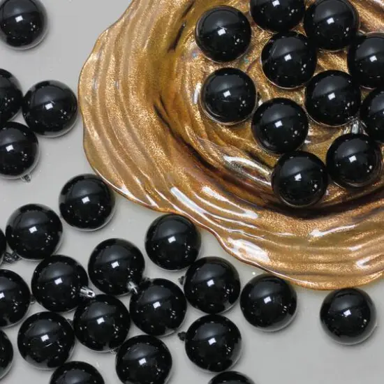 60ct Shiny Jet Black Shatterproof Ball Ornaments {3}