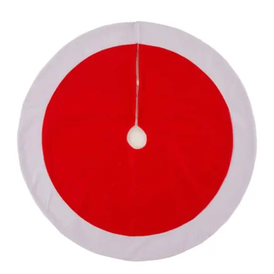 Glitzhome&reg; 42" Red & White Christmas Felt Tree Skirt {1}