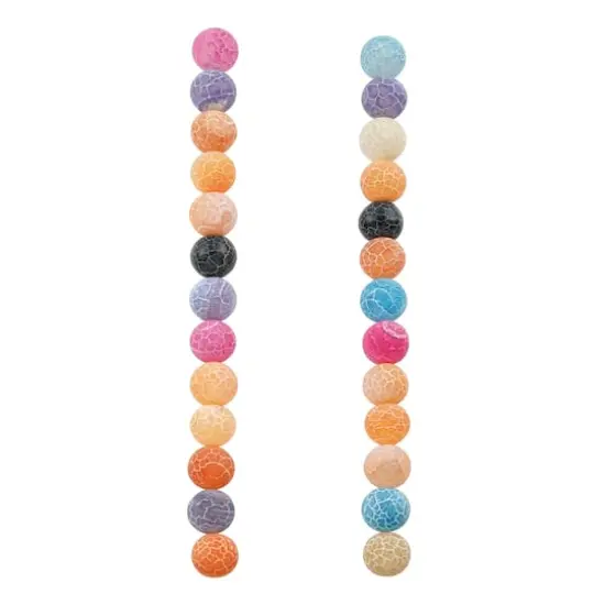 Multicolor Crackled Agate Round Beads, 10mm by Bead Landing&trade; {4}