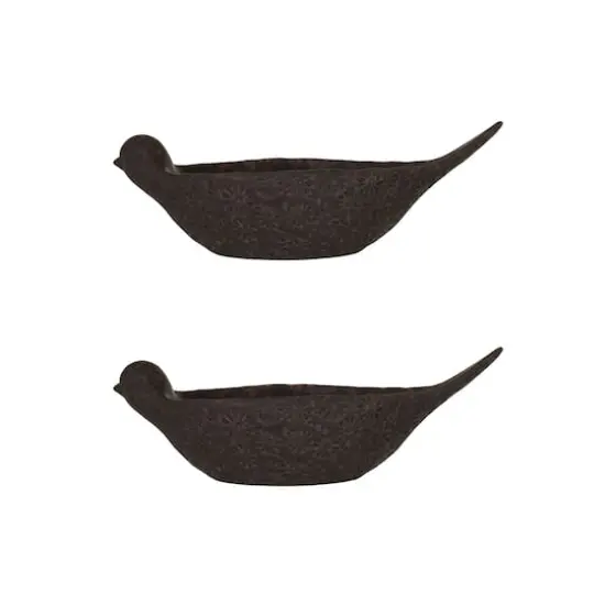 Hello Honey® 10" Brown Debossed Stoneware Bird Bowl with Reactive Glaze, 2ct. {1}