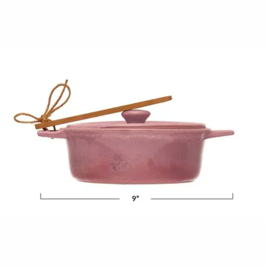 Hello Honey&reg; Pink Stoneware Brie Bakers with Bamboo Spreader, 2ct. {6}
