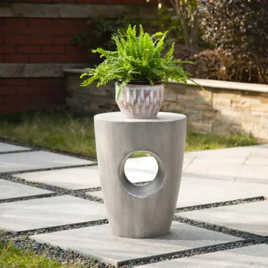 Glitzhome&reg; 18'' Multi-Functional Faux Concrete Accent Table {5}