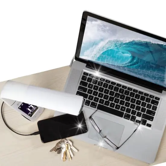 OttLite Thrive LED Sanitizing Desk Lamp with Clock & USB Charging {8}