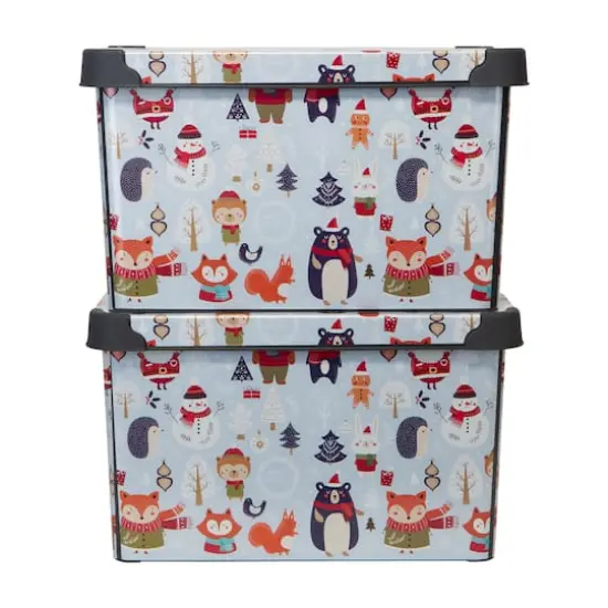 Simplify Woodland Winter Storage Tote Bin {5}