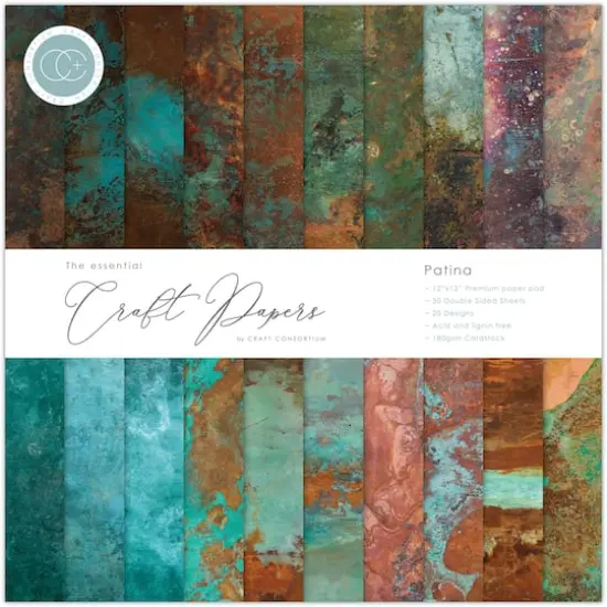 Craft Consortium Patina Double-Sided Paper Pad, 12" x 12" {1}